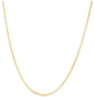 9ct Yellow Gold Round Belcher Link Chain 1.6mm X 45cm
