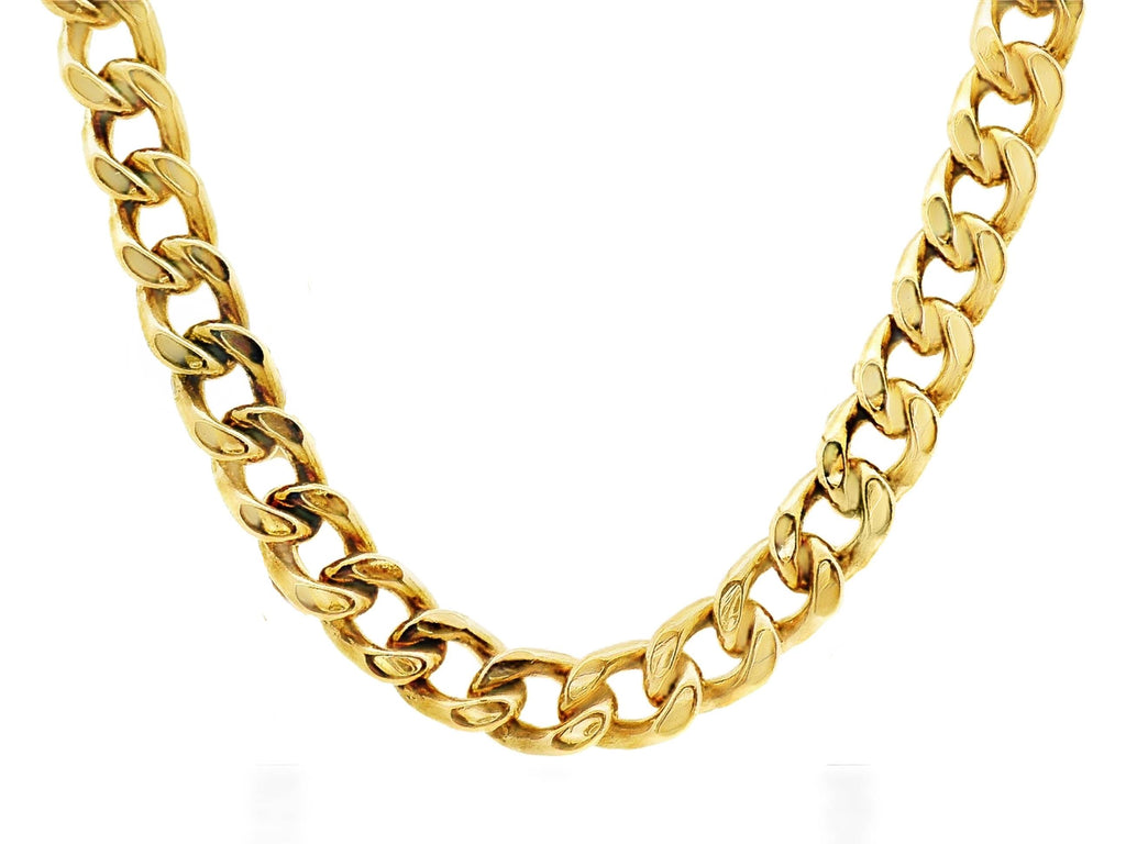 9ct Yellow Gold Silver Filled Flat Curb Necklace 55cm