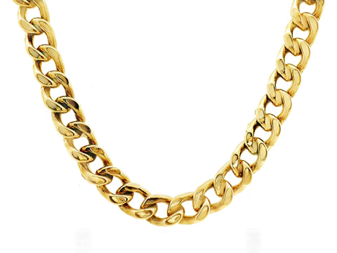 9ct Yellow Gold Silver Filled Flat Curb Necklace 55cm