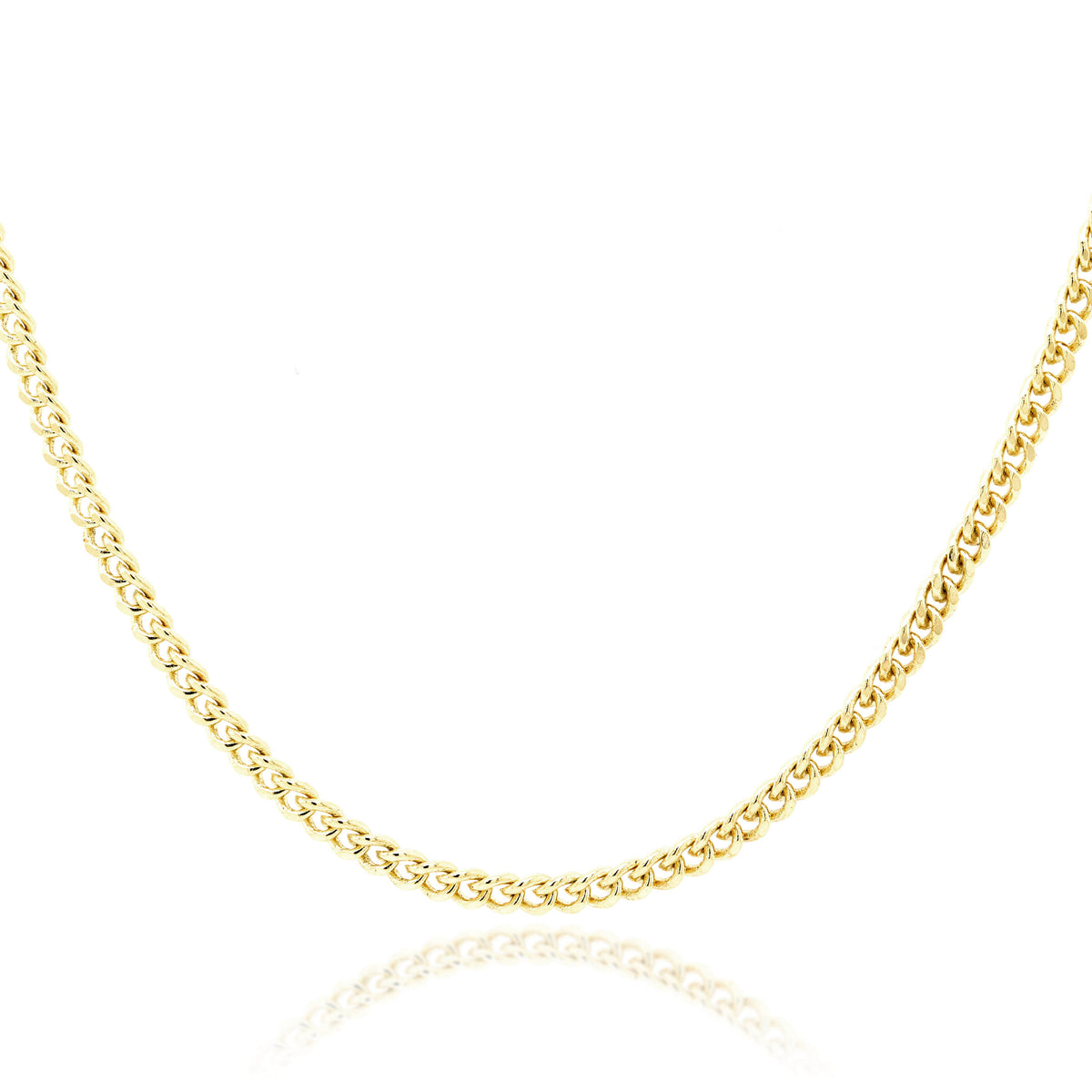 9ct Yellow Gold Diamond Cut Curb Chain 1.6mm X 60cm