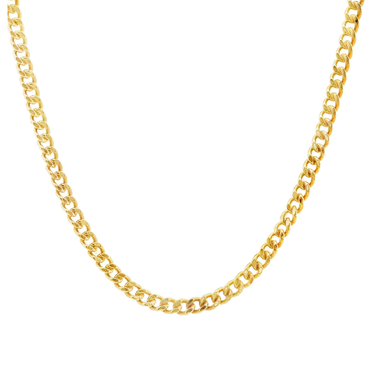 9ct Yellow Gold Diamond Cut Curb Chain 1.8mm X 60cm