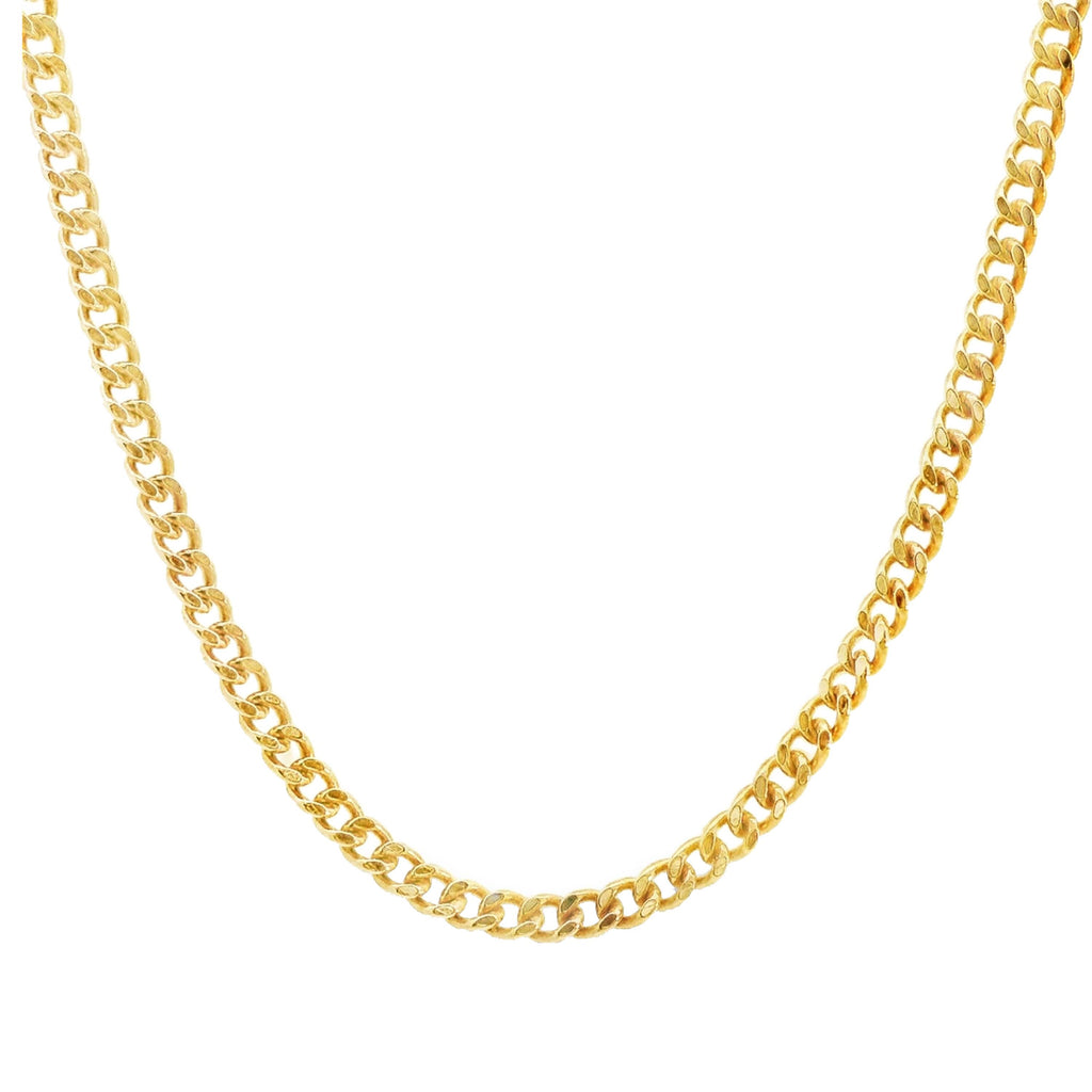 9ct Yellow Gold Diamond Cut Curb Chain 1.8mm X 60cm