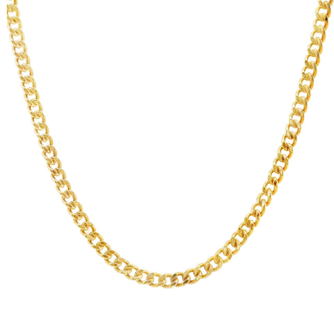 9ct Yellow Gold Diamond Cut Curb Chain 1.8mm X 60cm