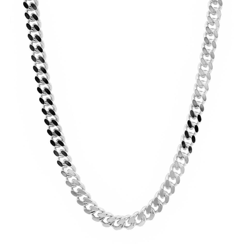 9ct White Gold Diamond Cut Curb Chain 2mm X 45cm
