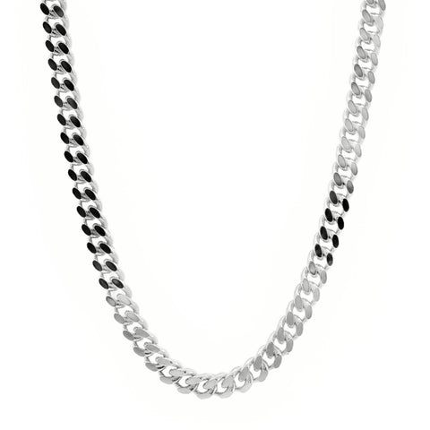 9ct White Gold Diamond Cut Curb Chain 2mm 60cm