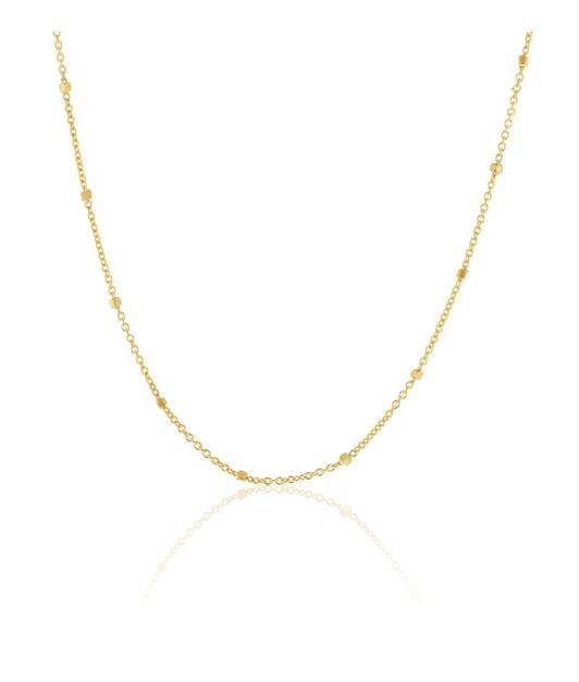 9ct Yellow Gold Tight Cable Square Ball Chain Necklace