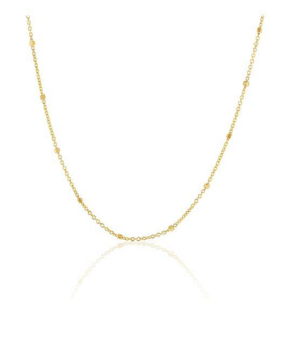 9ct Yellow Gold Tight Cable Square Ball Chain Necklace