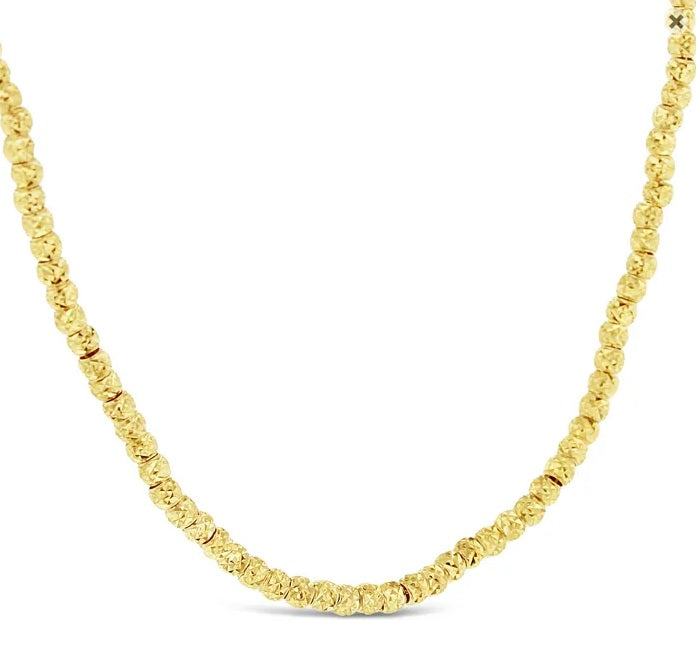 9ct Yellow Gold Diamond Cut Beaded Necklace
