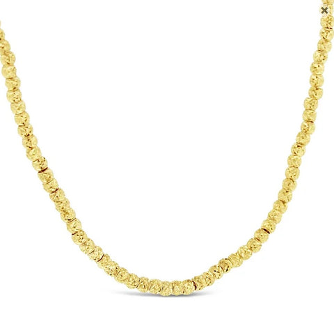 9ct Yellow Gold Diamond Cut Beaded Necklace