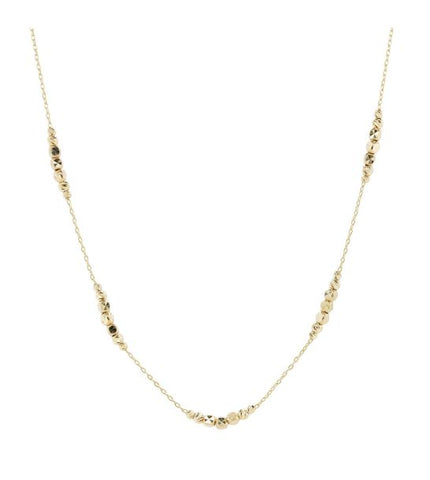 9ct Yellow Gold Chain And Diamond Cut Ball Chain Necklace