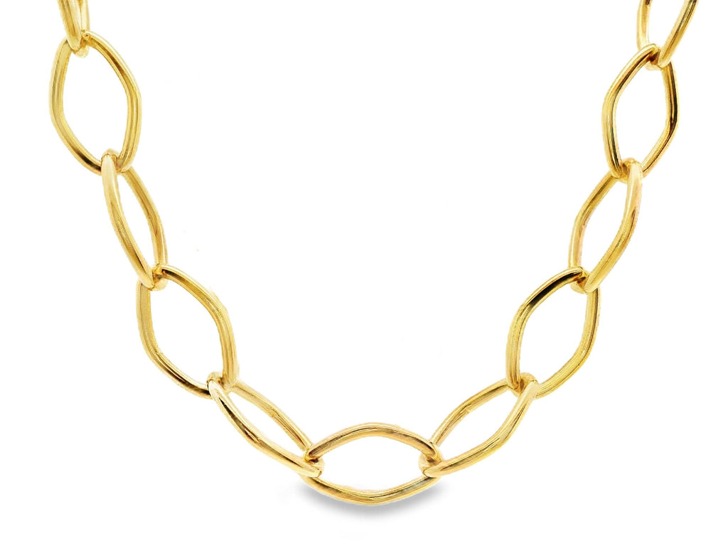 9ct Yellow Gold Diamond Link Necklace 45cm