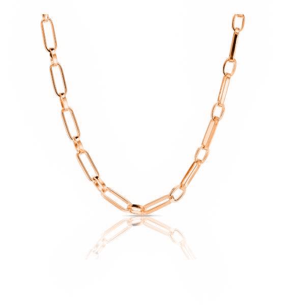 9ct Rose Gold Silver Filled Paperclip Medium 1 + 1 Necklace