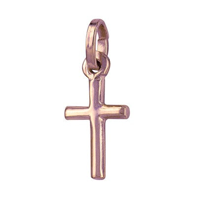 9ct Rose Gold Small Tubular Cross