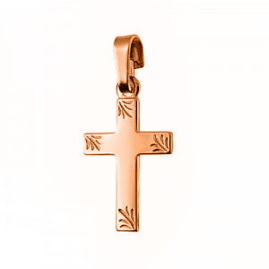 9ct Rose Gold Medium Fancy Cross