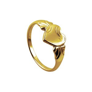 9ct Yellow Gold Single Heart Signet Ring for Children
