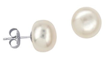 Sterling Silver 10mm Freshwater Pearl Stud Earrings