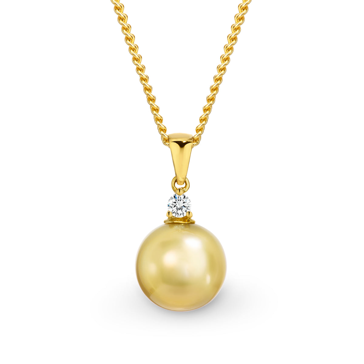 9ct Yellow Gold Gold South Sea Pearl And Diamond Pendant