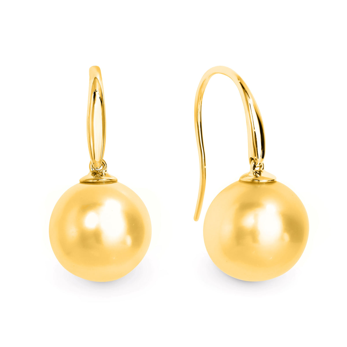 9ct Yellow Gold Golden South Sea Pearl Earrings