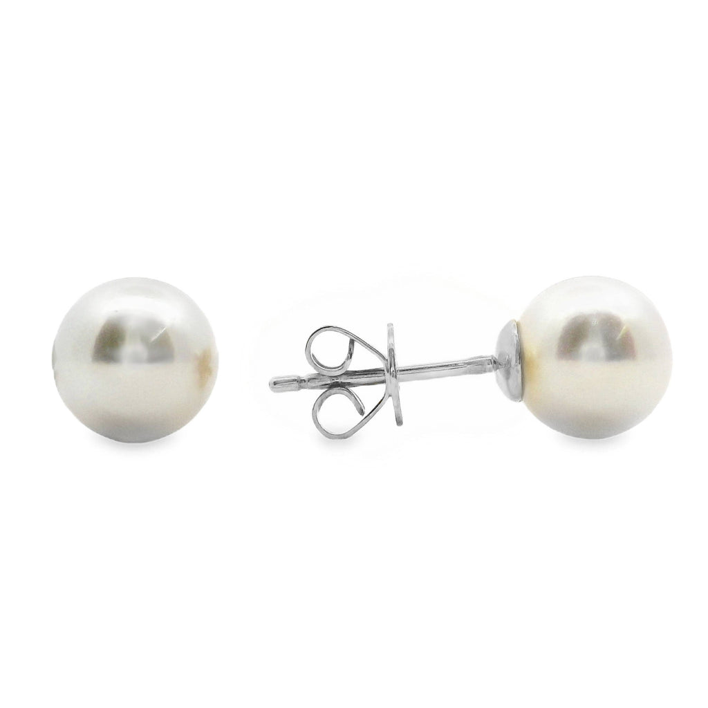 9ct White Gold Akoya Pearl Stud Earrings 7.5 - 8mm