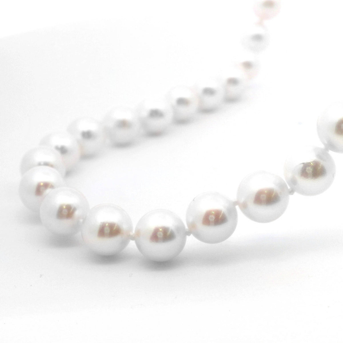 9ct Yellow Gold Akoya Pearl Strand Necklace 7.5 - 8mm