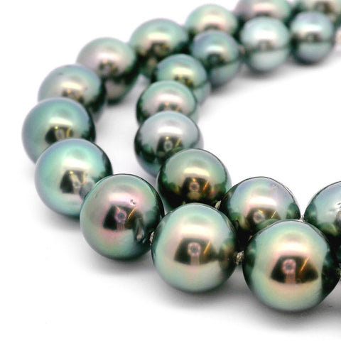 18ct White Gold Tahitian Pearl Strand Necklace 8 - 10.9mm
