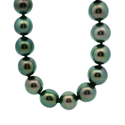 18ct White Gold Tahitian Pearl Strand Necklace 8 - 10.9mm