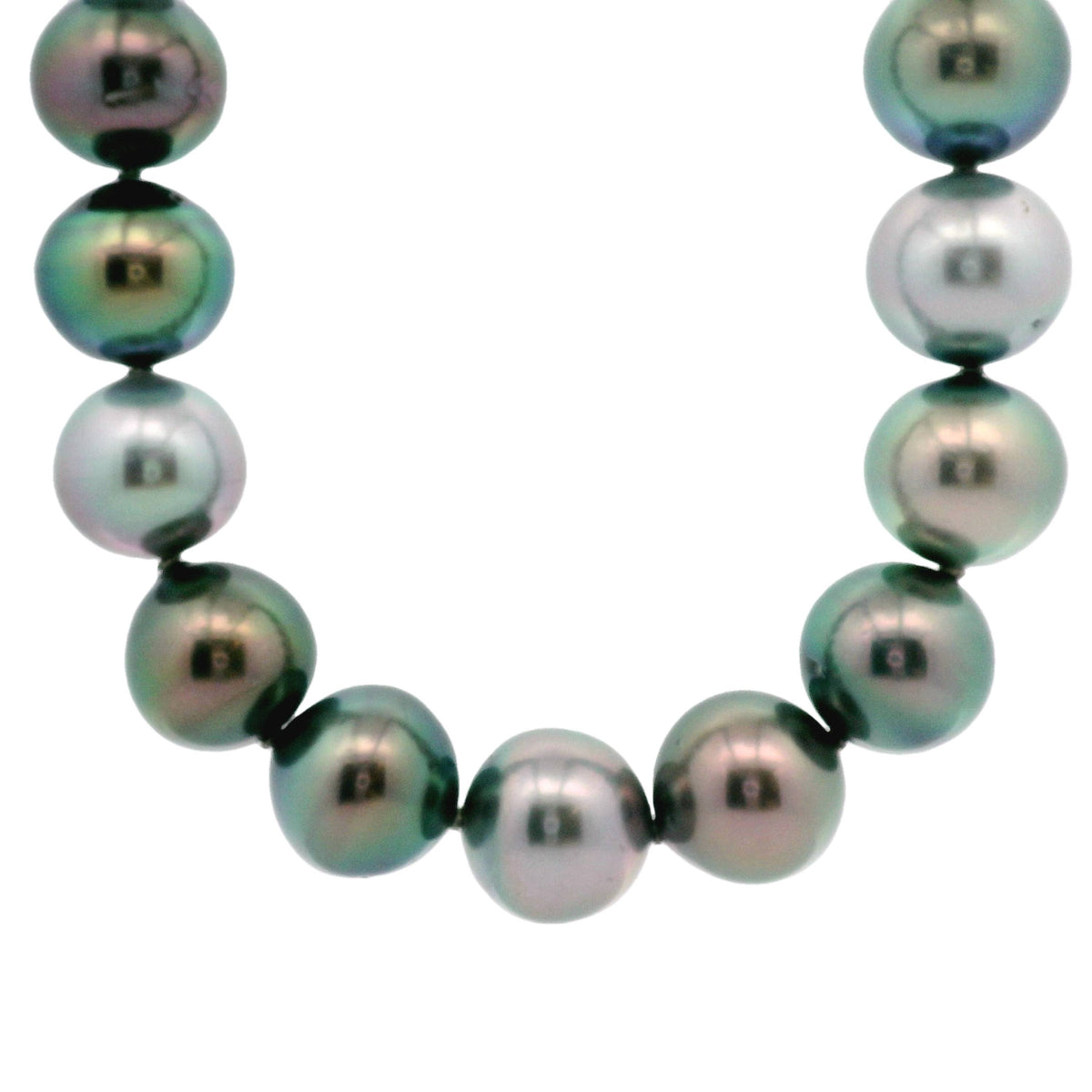18ct White Gold Tahitian Pearl Strand Necklace 11-12mm