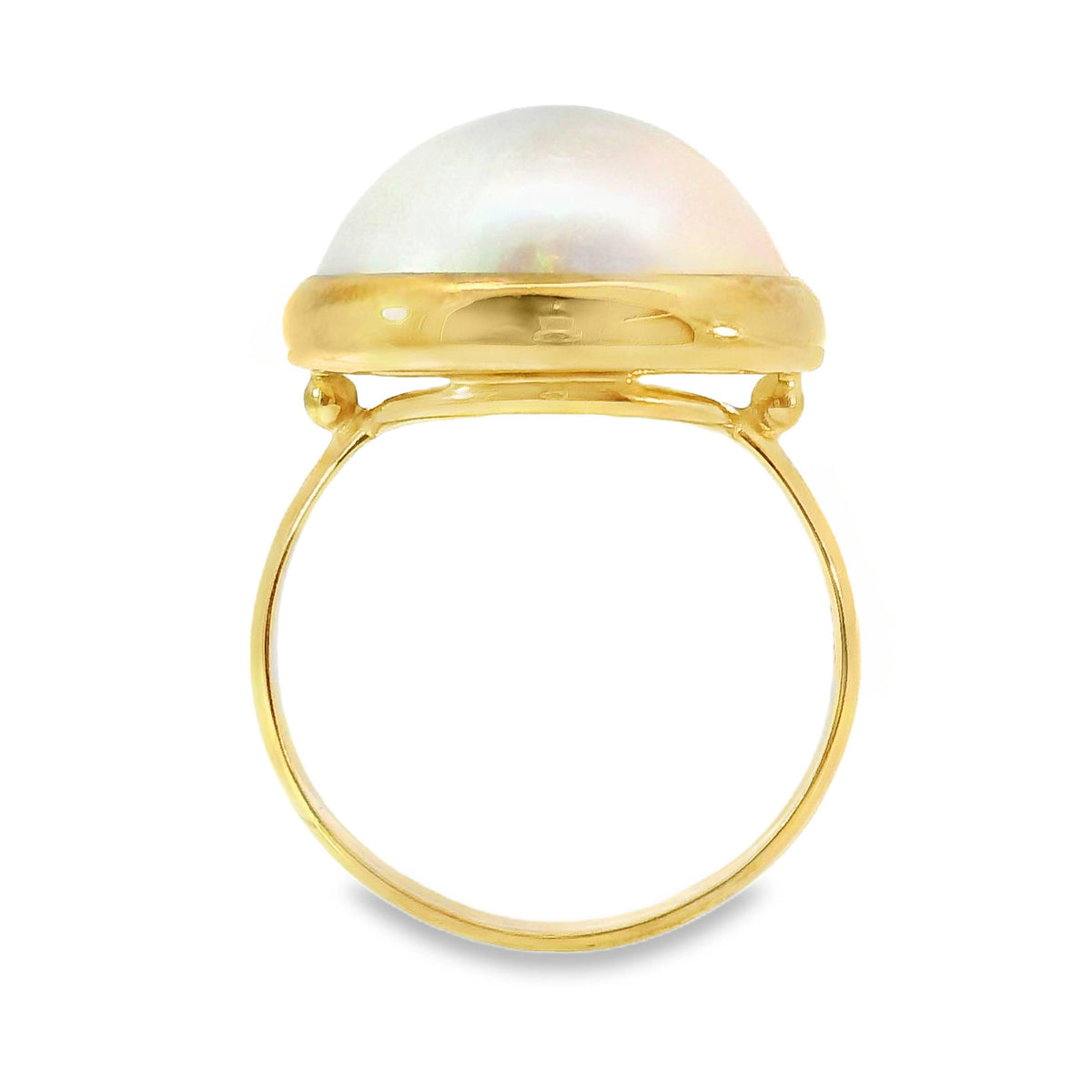 9ct Yellow Gold Bezel Set Mabe Pearl Ring