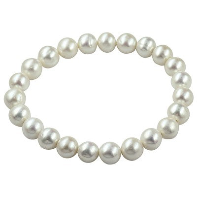 Freshwater Button Pearl Stretch Bracelet