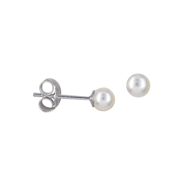 Sterling Silver Freshwater Pearl Stud Earrings 4mm