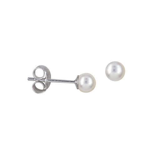 Sterling Silver Freshwater Pearl Stud Earrings 4mm
