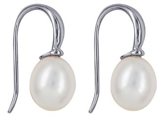 Sterling Silver Freshwater Pearl Hook Earrings