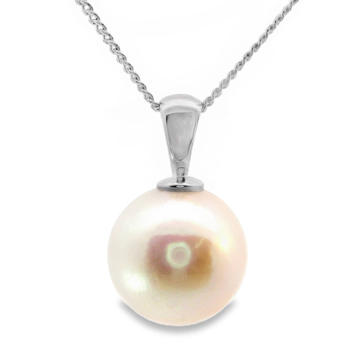 9ct White Gold Freshwater Pearl Pendant 12-13mm
