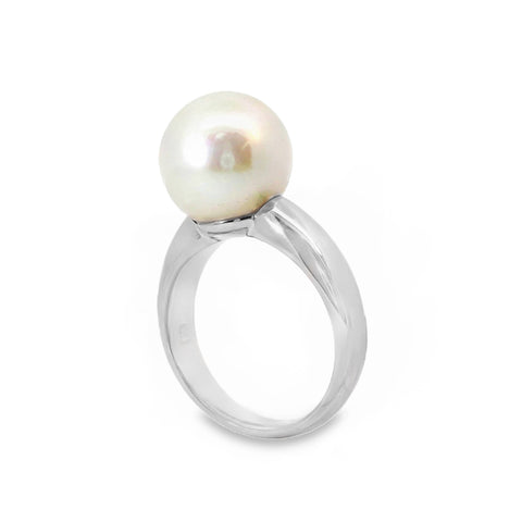 9ct White Gold Freshwater Pearl Ring 11-12mm