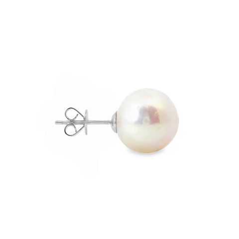 9ct White Gold Freshwater Pearl Stud Earrings 12-13mm