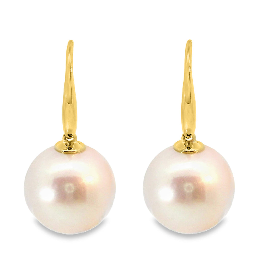 9ct Yellow Gold Freshwater Pearl Shepherd Hook Earrings 12-13mm