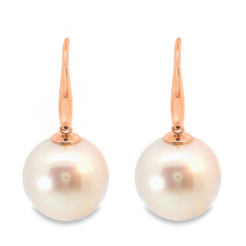 9ct Rose Gold Freshwater Pearl Shepherd Hook Earrings 12-13mm