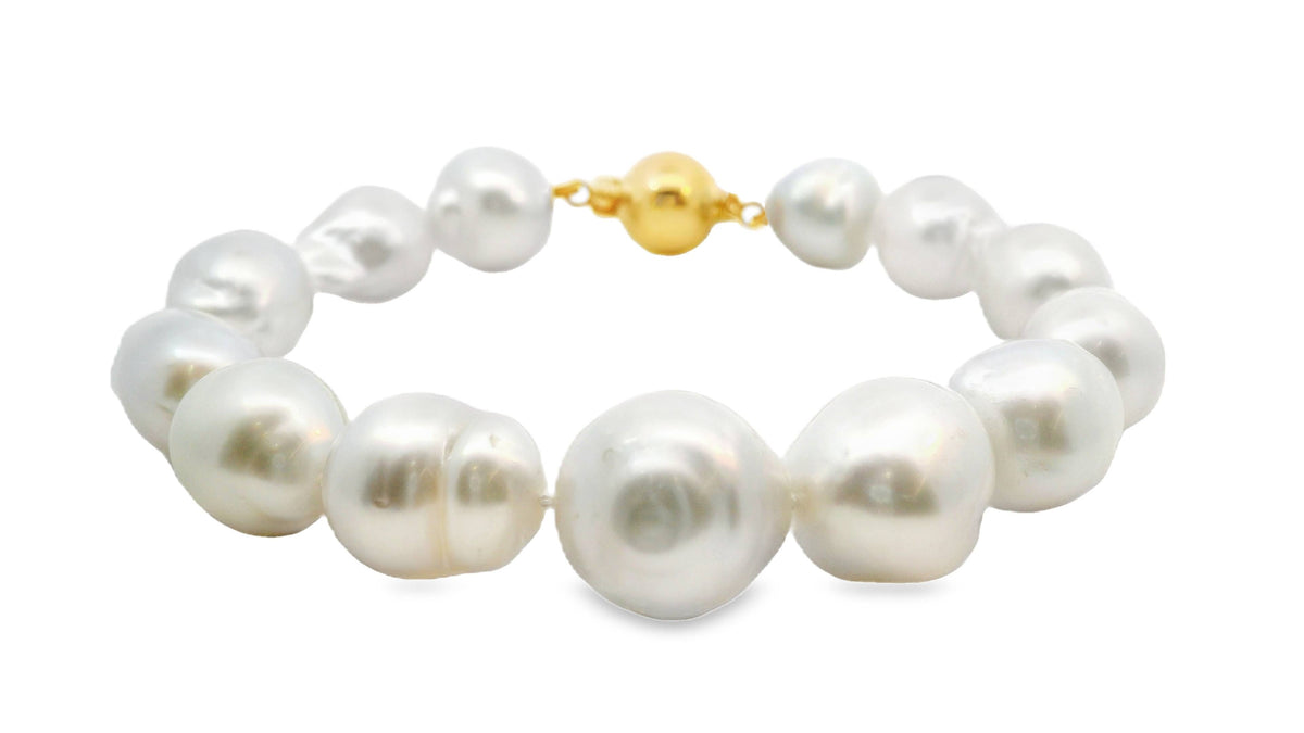 14ct Yellow Gold South Sea Baroque Pearl Bracelet