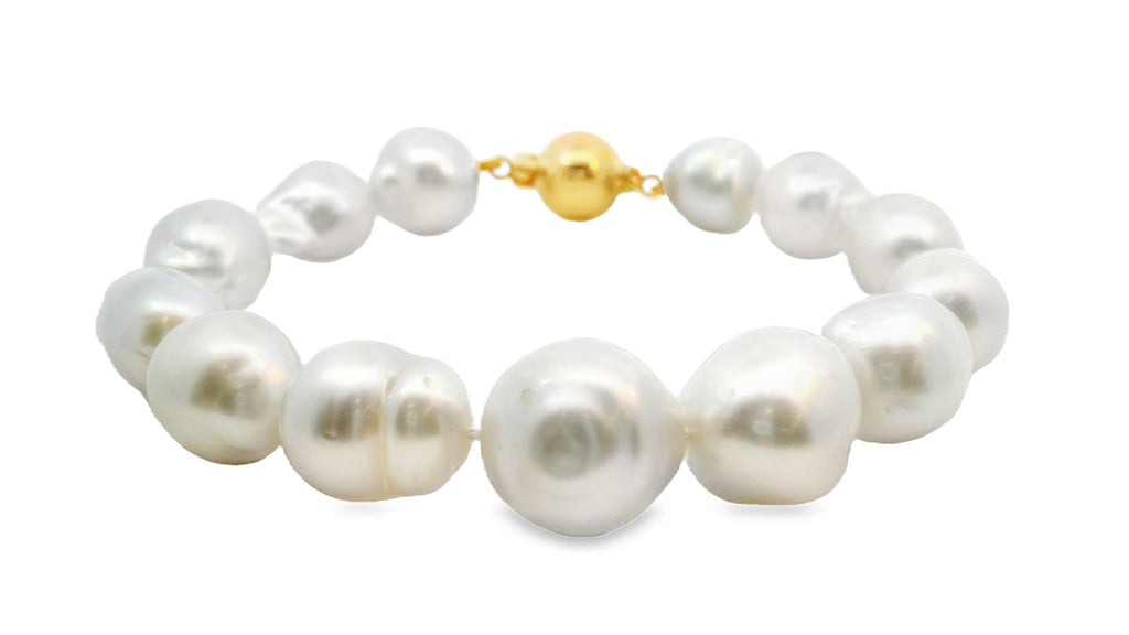14ct Yellow Gold South Sea Baroque Pearl Bracelet