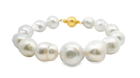 14ct Yellow Gold South Sea Baroque Pearl Bracelet