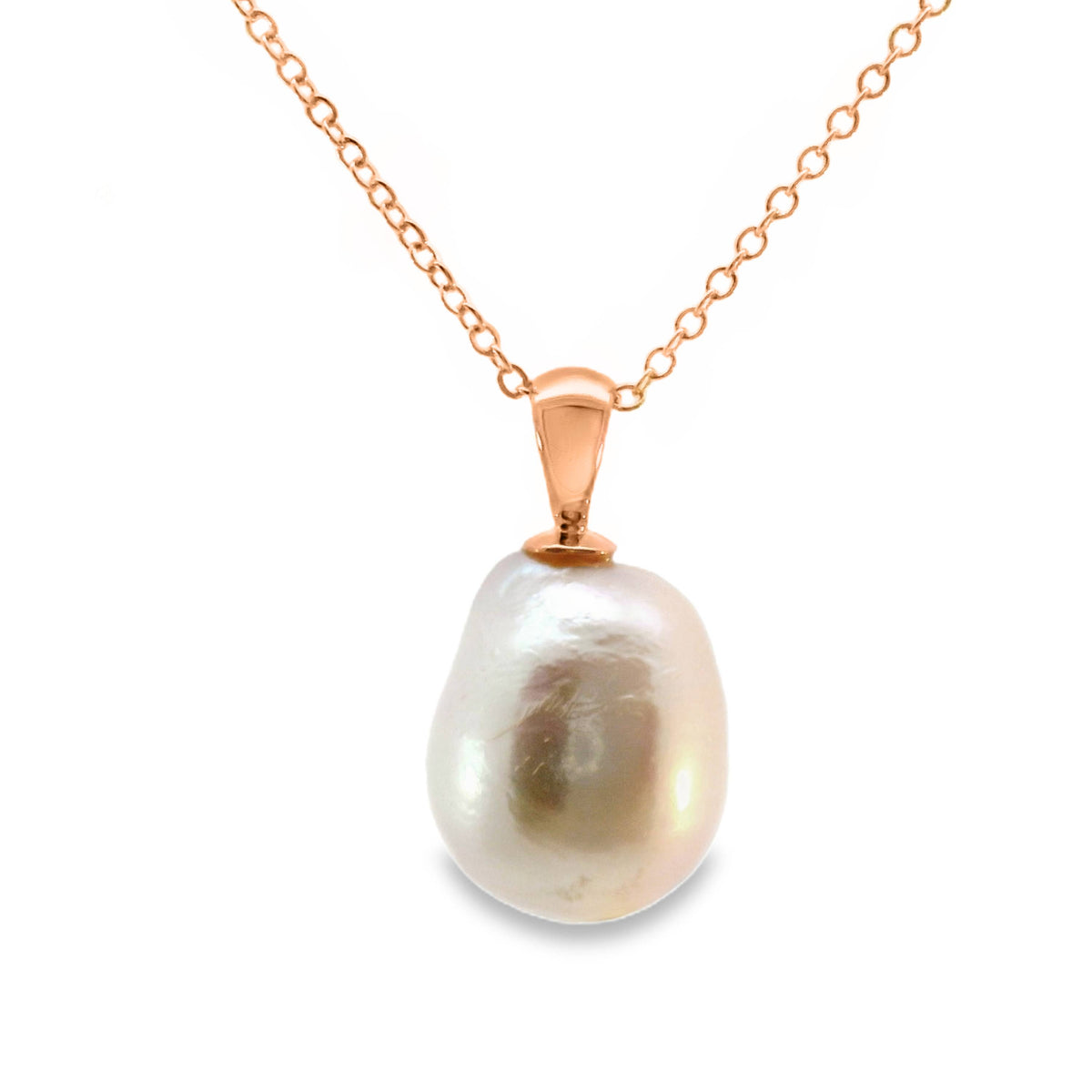 9ct Rose Gold Baroque Freshwater Pearl Pendant
