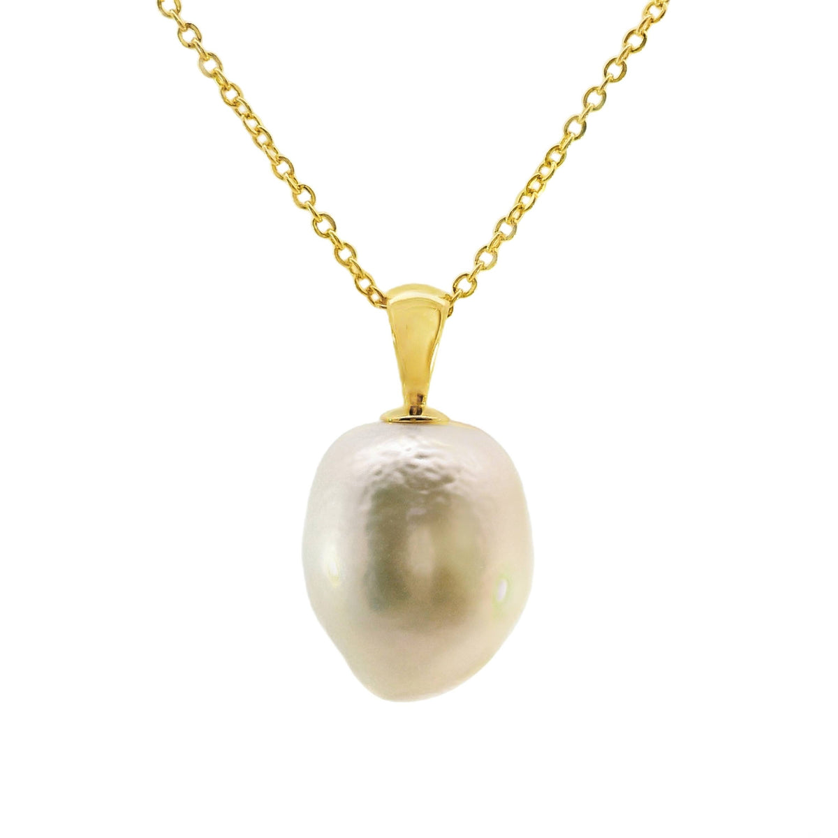 9ct Yellow Gold Baroque Freshwater Pearl Pendant