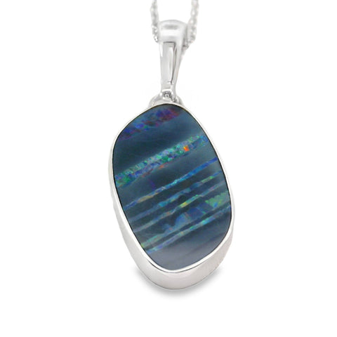 Sterling Silver Opal Doublet Pendant