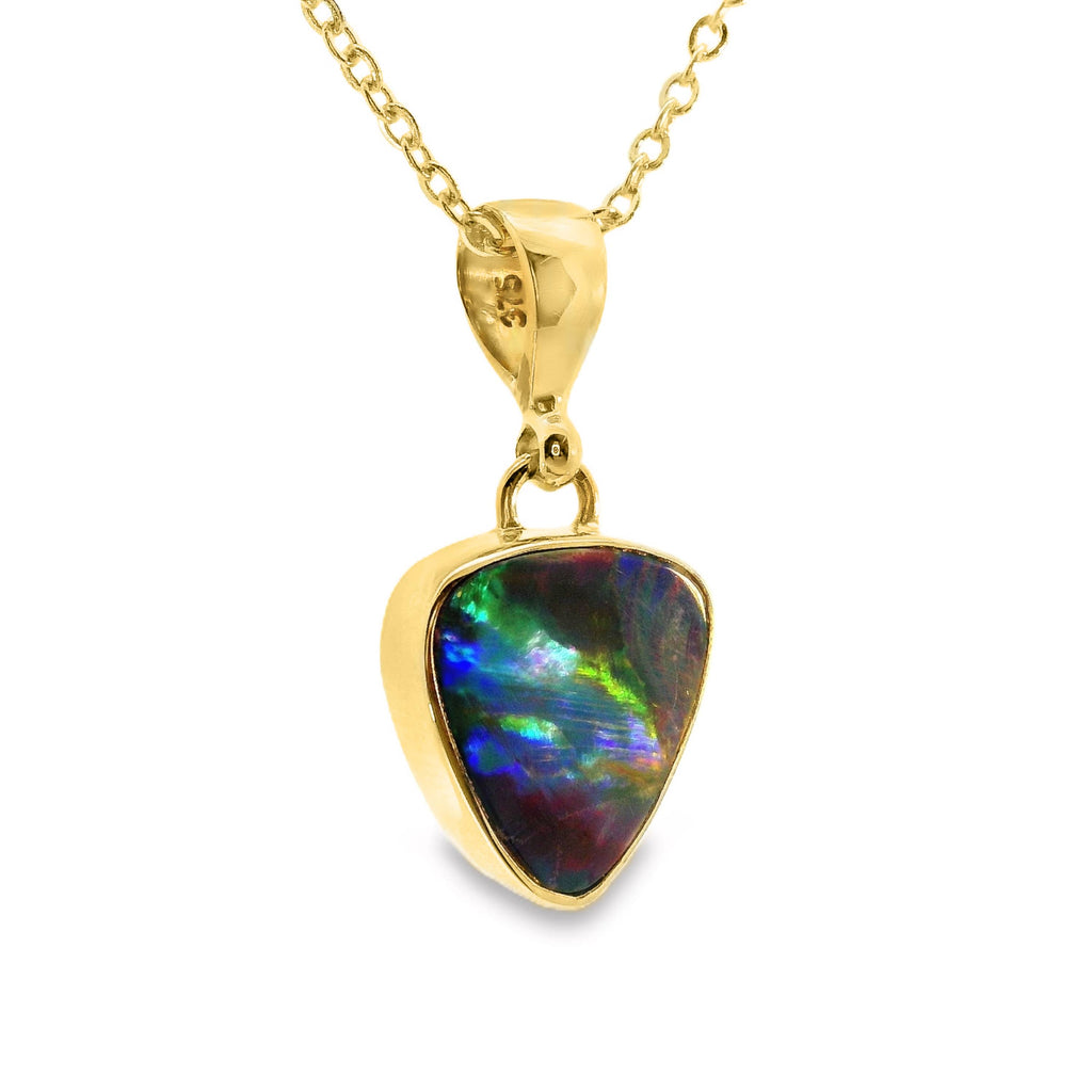 9ct Yellow Gold Opal Doublet Pendant