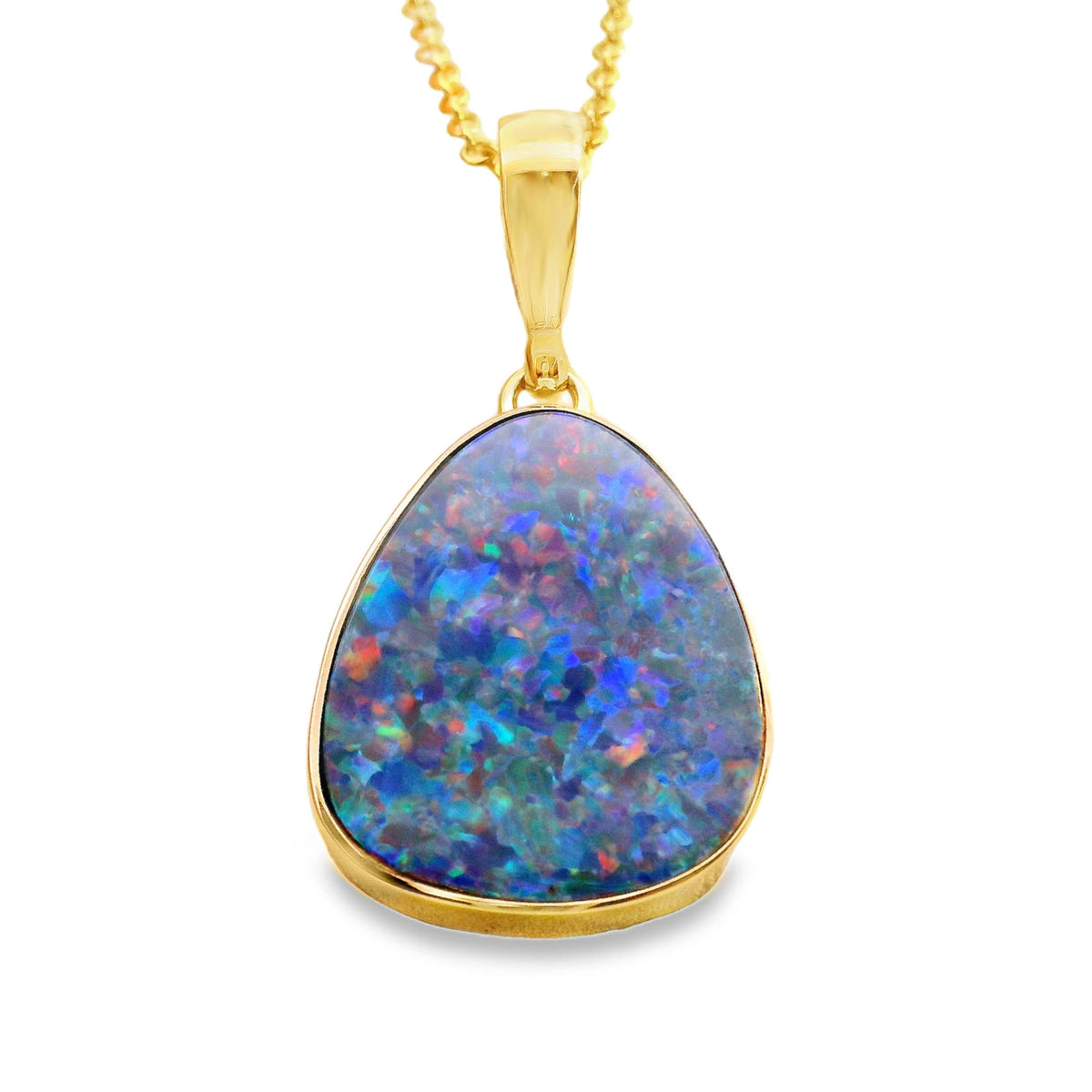 9ct Yellow Gold Bezel Set Coober Pedy Opal Pendant