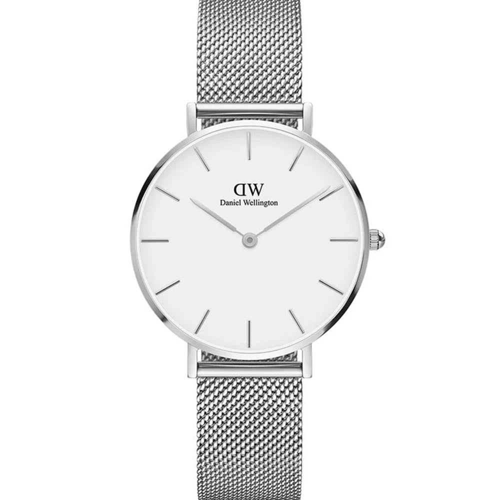 Daniel Wellington Classic Petite Sterling White Dial 32Mm Silver Watch