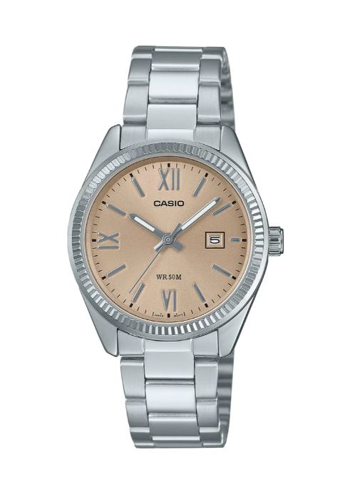 Casio Ladies Analogue Watch Silver And Gold LTP1302DD-4A2