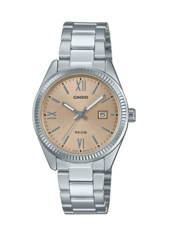 Casio Ladies Analogue Watch Silver And Gold LTP1302DD-4A2