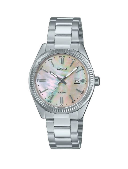 Casio Ladies Analogue Watch Pink Mother Of Pearl LTP1302DS-4A