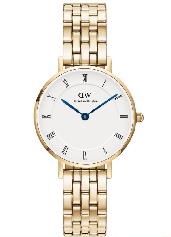 Daniel Wellington Petite Roman Numerals 5-Link Gold 28mm